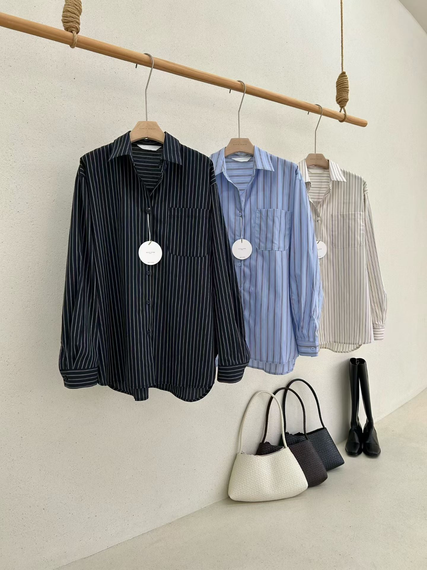 Autumn Embossed Stripe Shirt