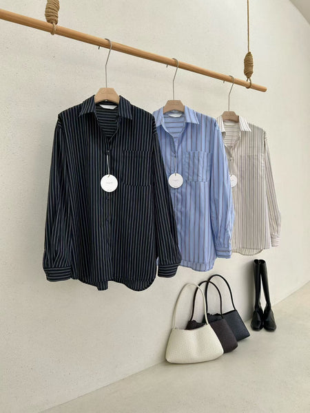 Autumn Embossed Stripe Shirt