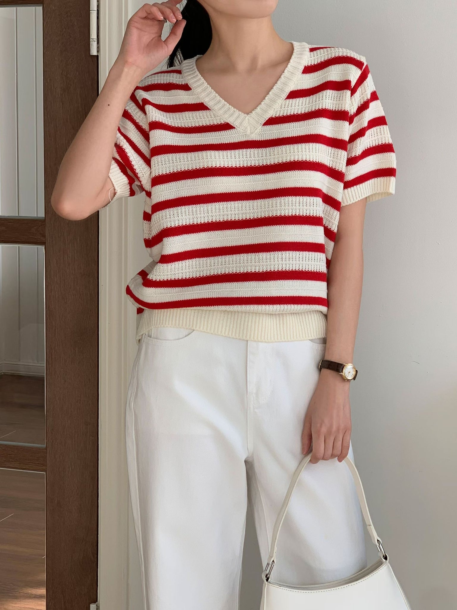 French Stripe Knit Top