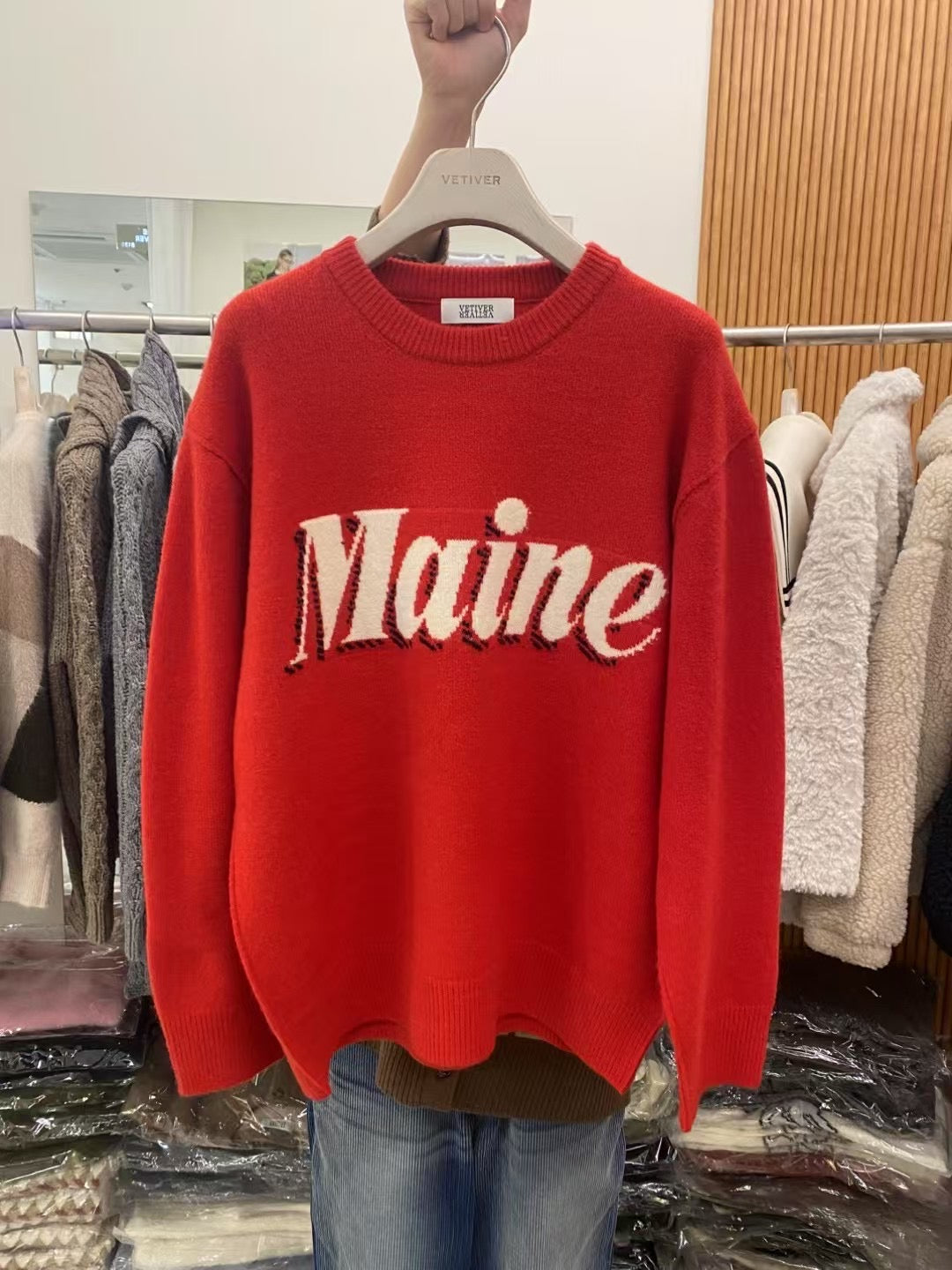 Deluxe Message Knit Top Red