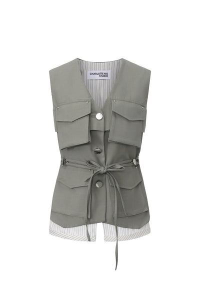 Layers Pocket Gilet Olive