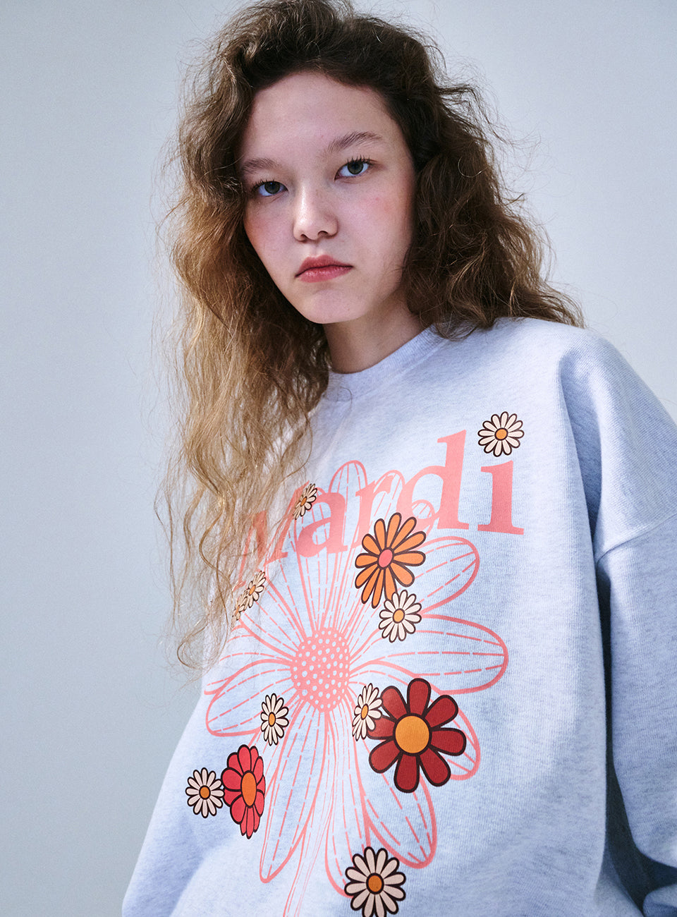 SWEATSHIRT BLOSSOM HEATHER CORAL