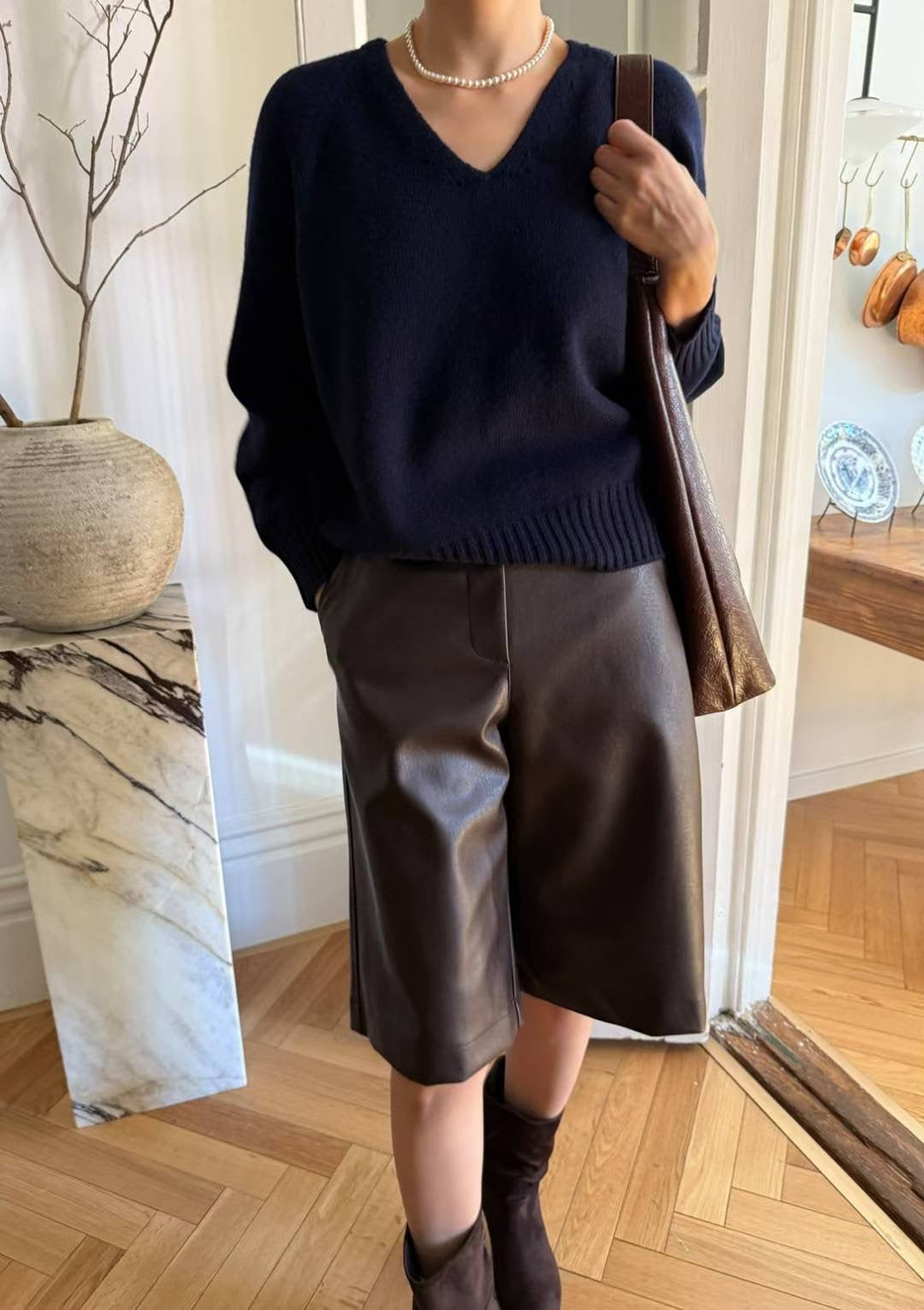 Premium V Neck Knit Top