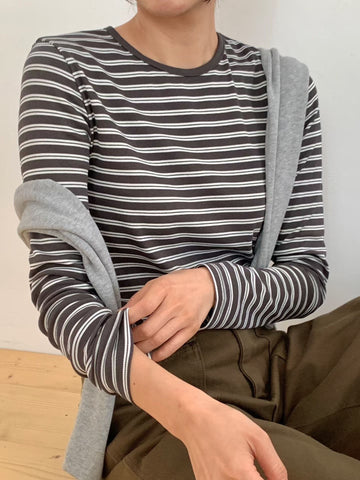 Ribbed Stripe Tee (加購$188)