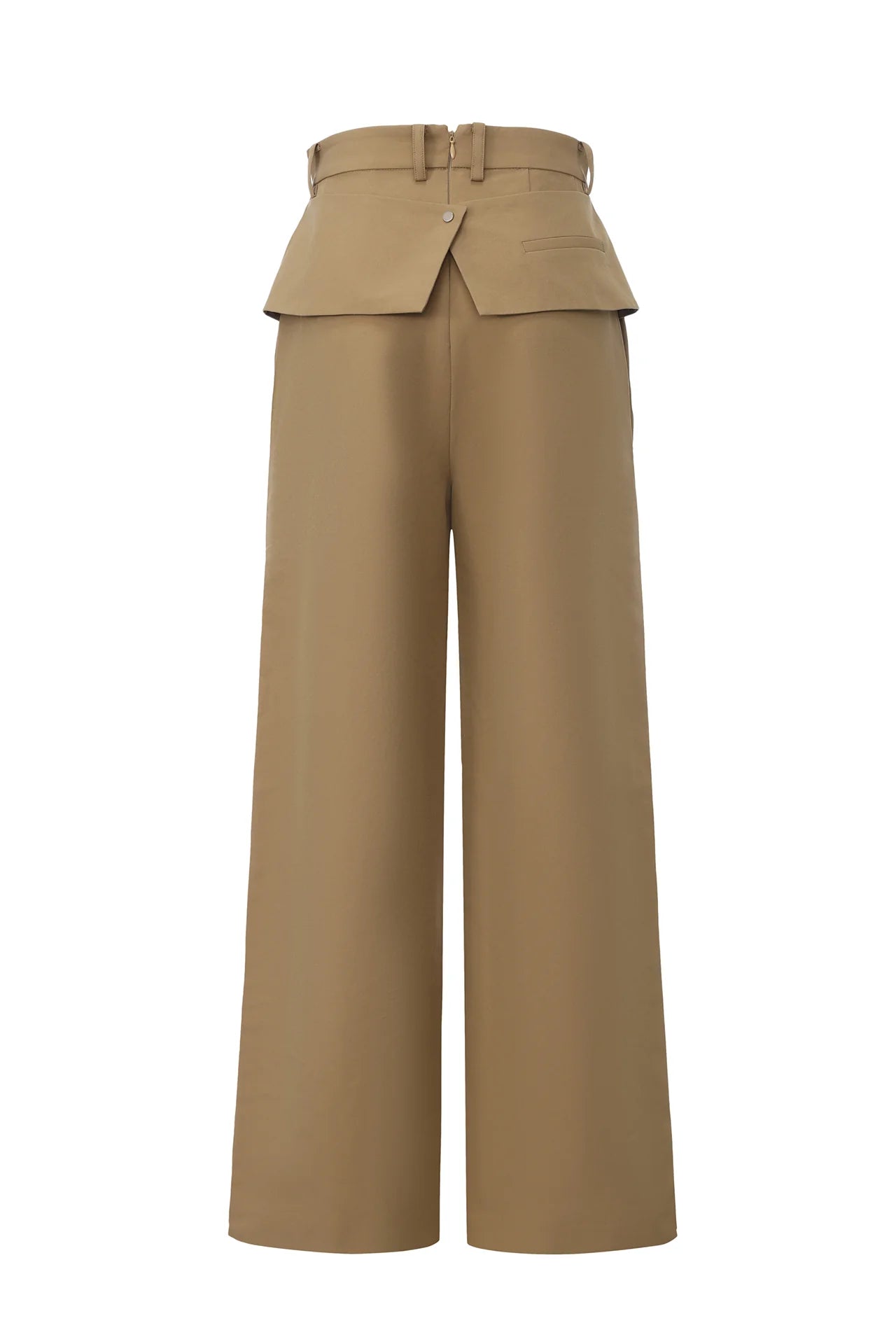 Layers Button Slit Trousers Khaki