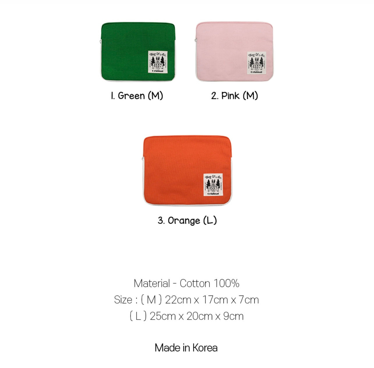 Colour Travel Pouch (3 Types - M,L)