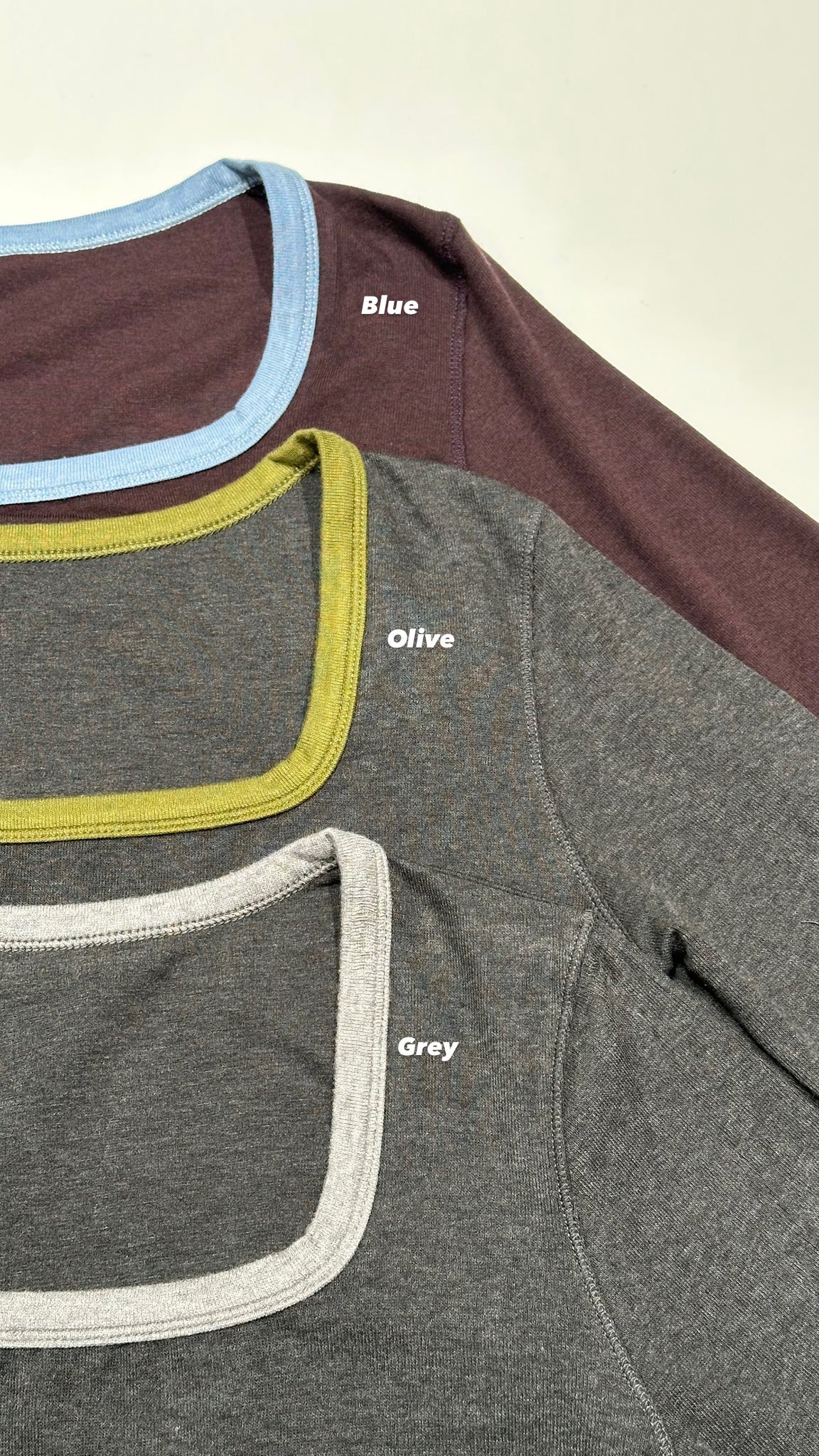 Two Tone Square Neck Tee  (加購$168)