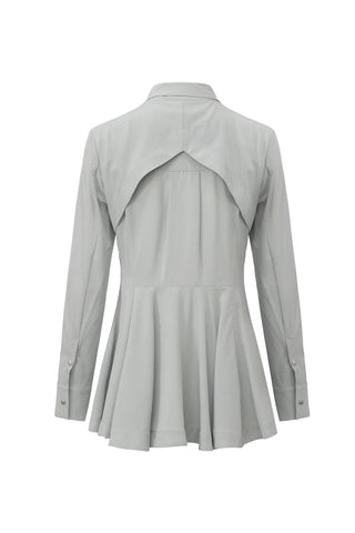 Elegant Self Tie Peplum Shirt