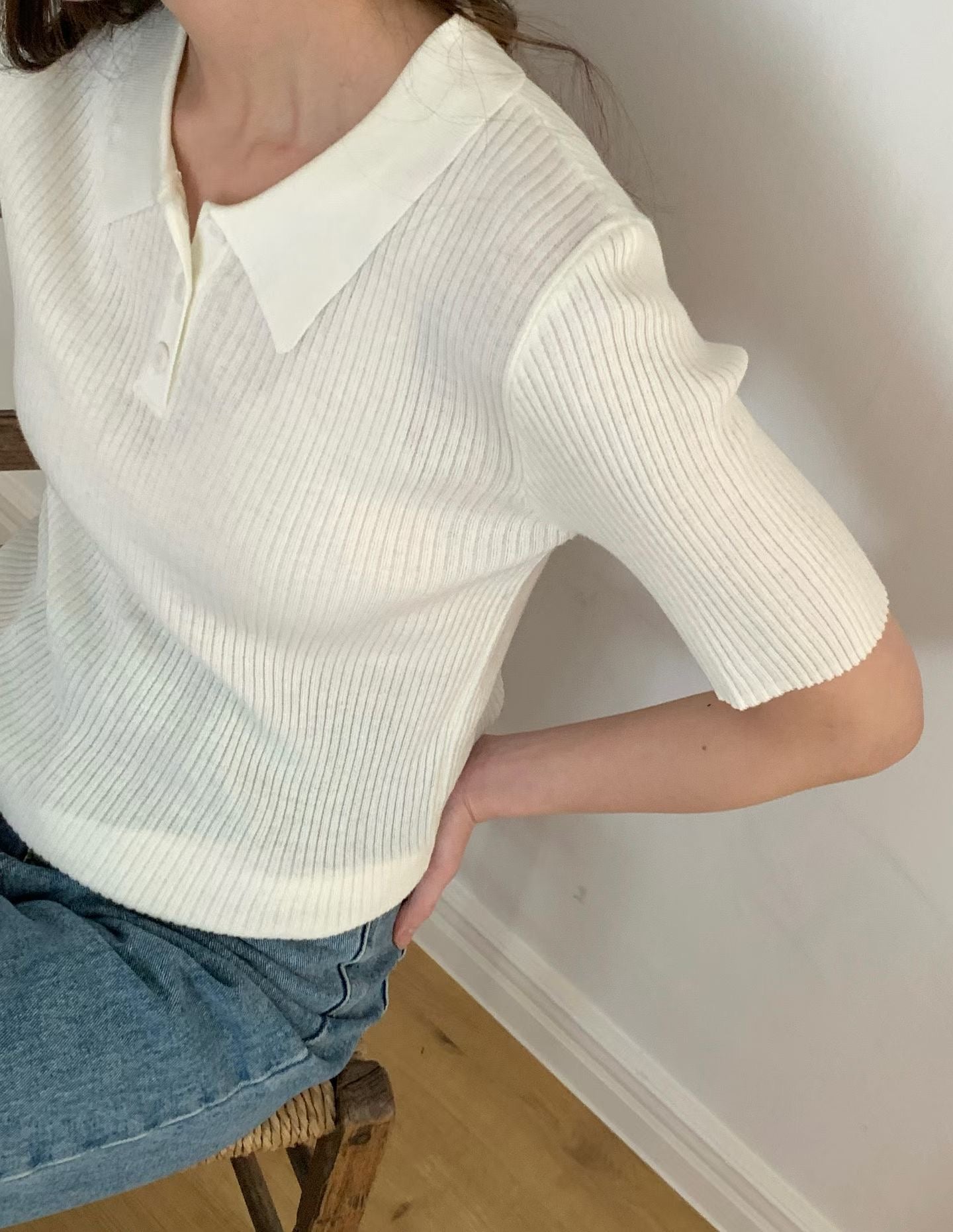 New Season Polo Knit Top