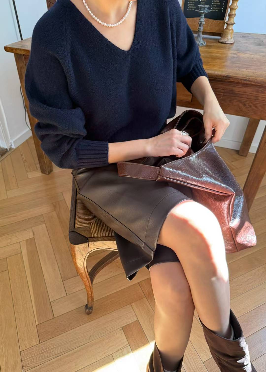 Premium V Neck Knit Top