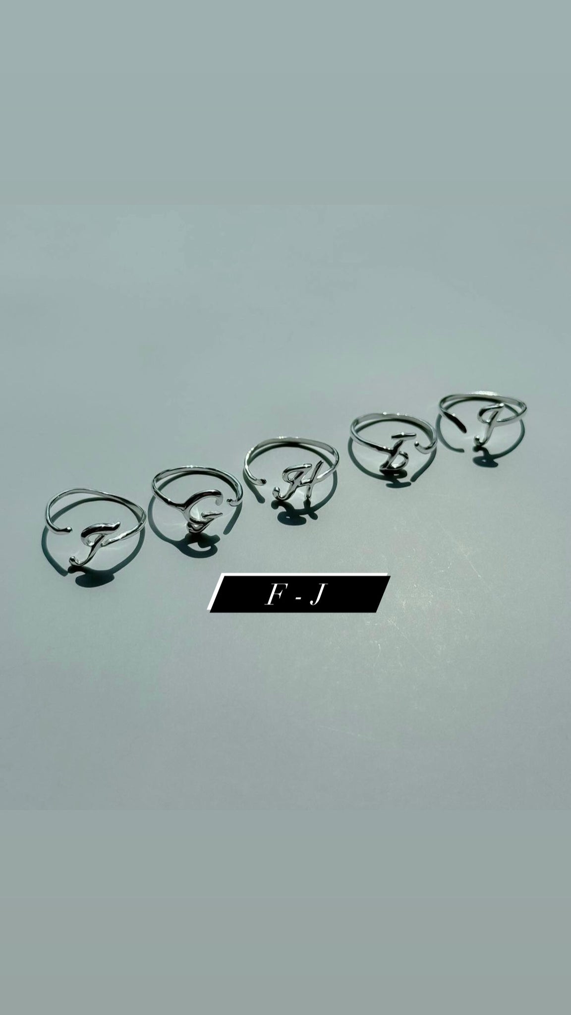 925 Silver Alphabet Ring