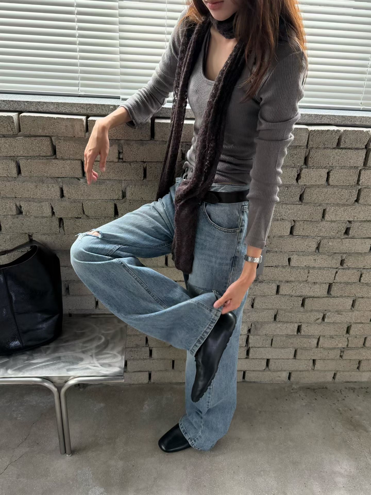 Premium Broken Straight Cut Jeans