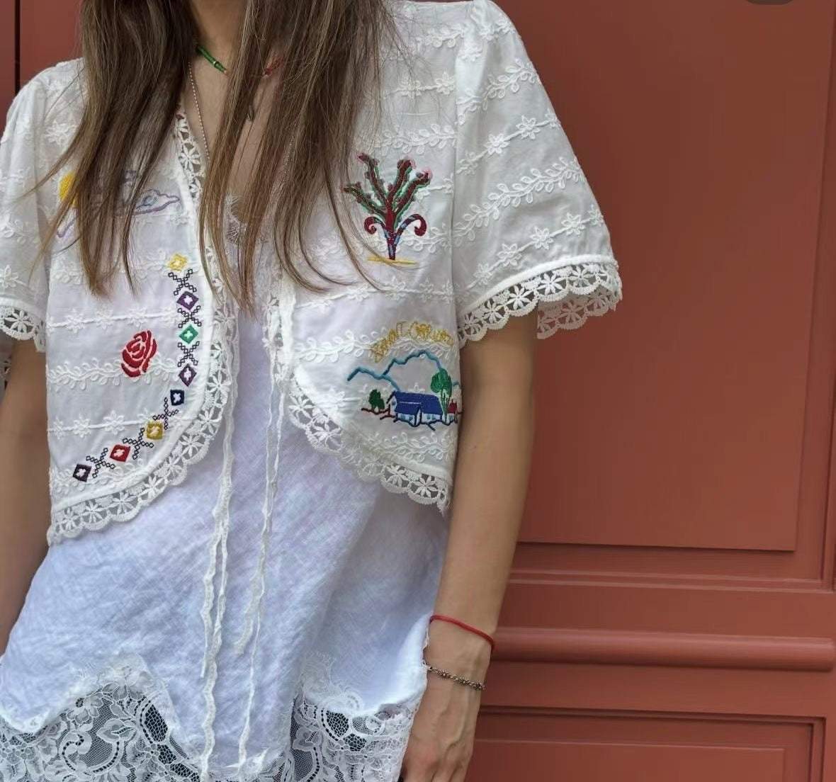 Deluxe Embroidered Tie Top (31Jul-2Aug 超抵價$668, 之後批發價$698)