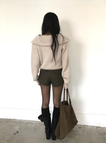 Zip Up All In Ribbed Knit Top (11-13Dec $468, 之後批發價$498）