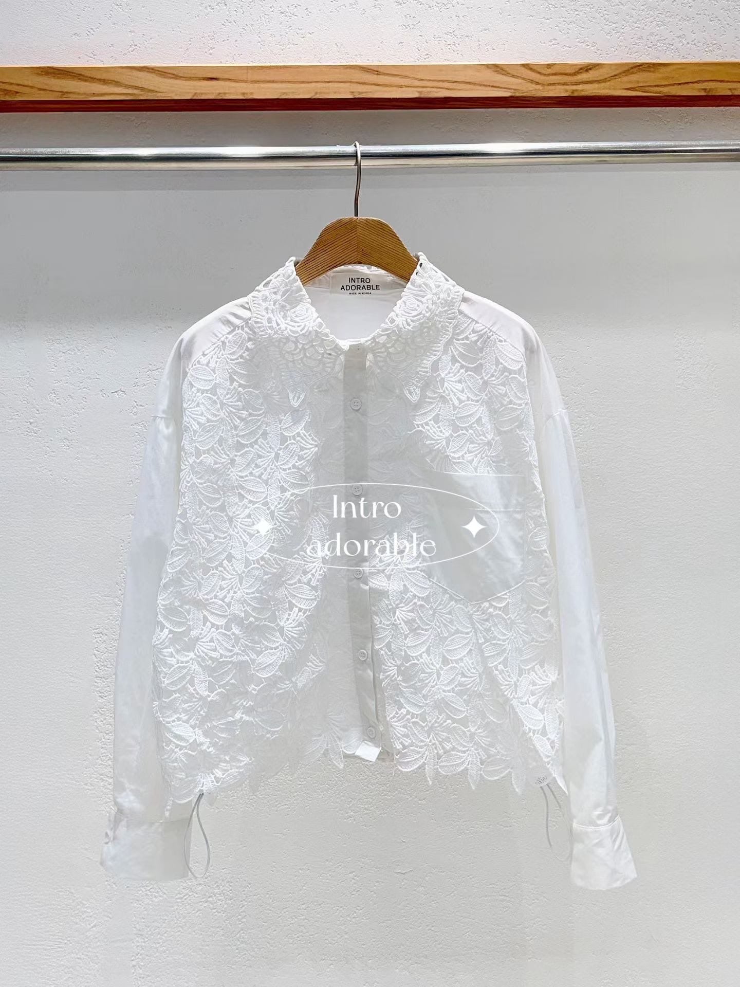Lace Pocket Cropped Shirt (8-10Oct超抵價$368, 之後批發價$398)