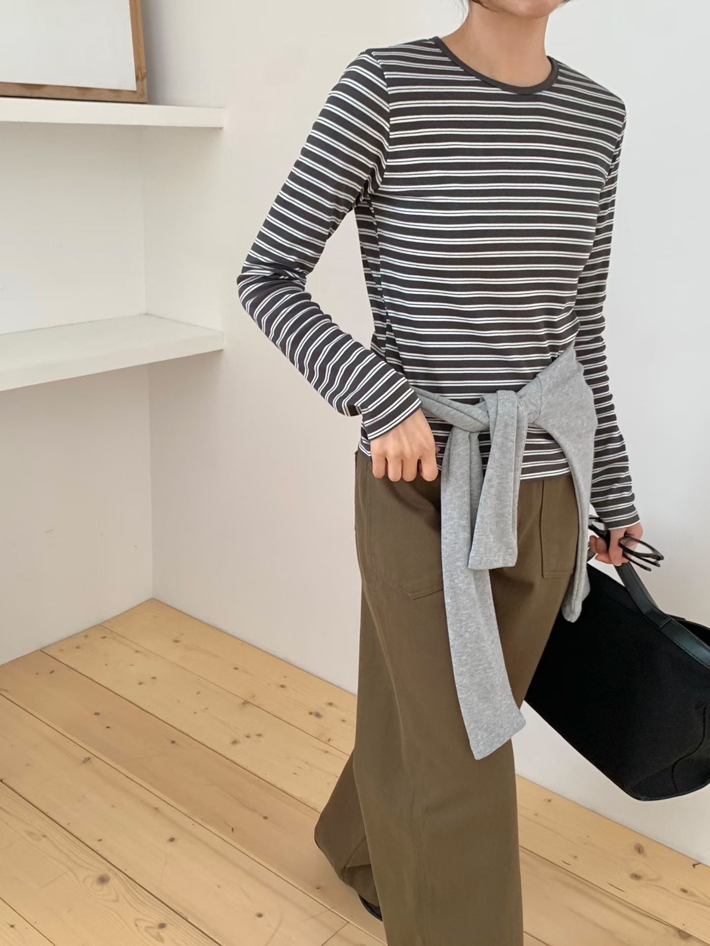 Ribbed Stripe Tee (加購$188)