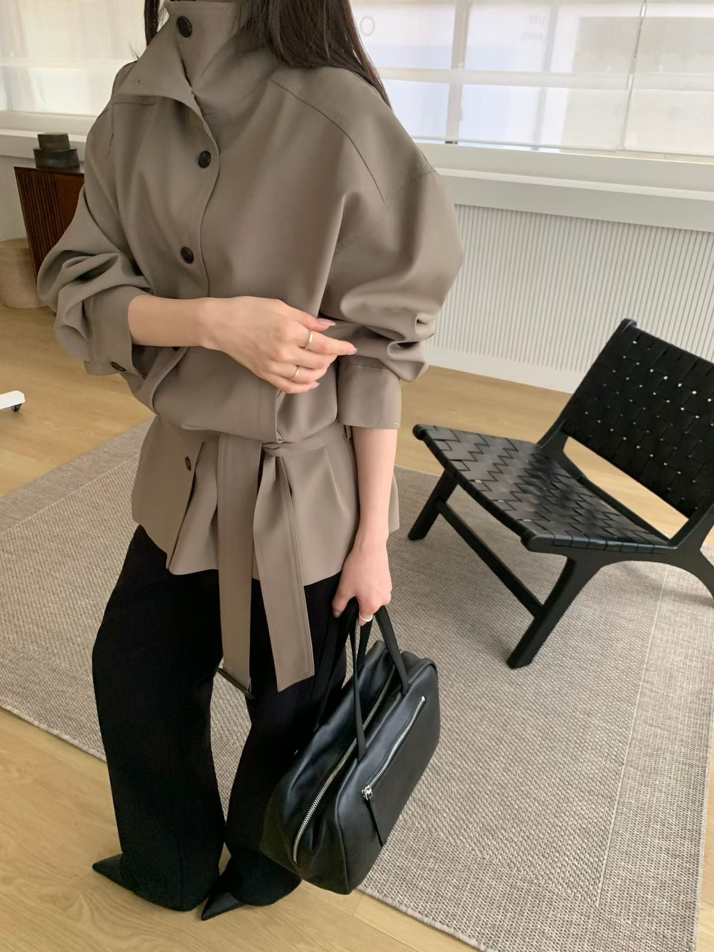 Deluxe High Neck Button Mid Trench Coat (9-11Sep超抵價$1188, 之後批發價$1288)