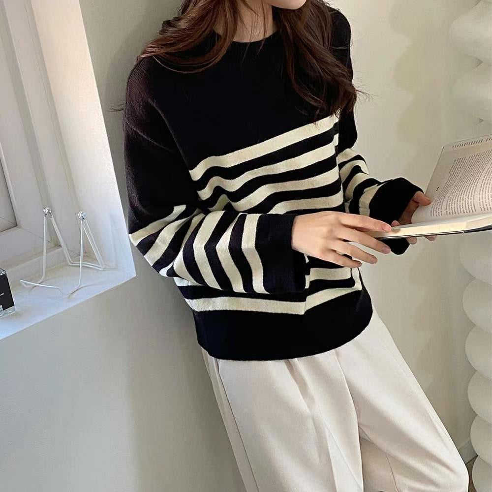 Oversize Stripe Knit Top