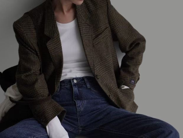 Moon Checker Wool Blazer