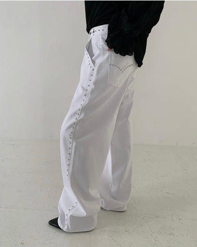 Stud White Jeans