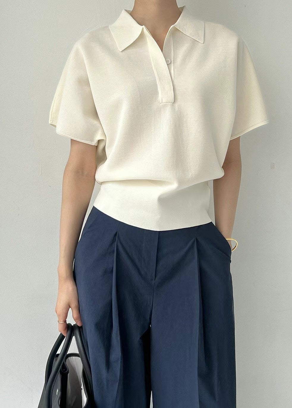 Premium Polo Knit Top