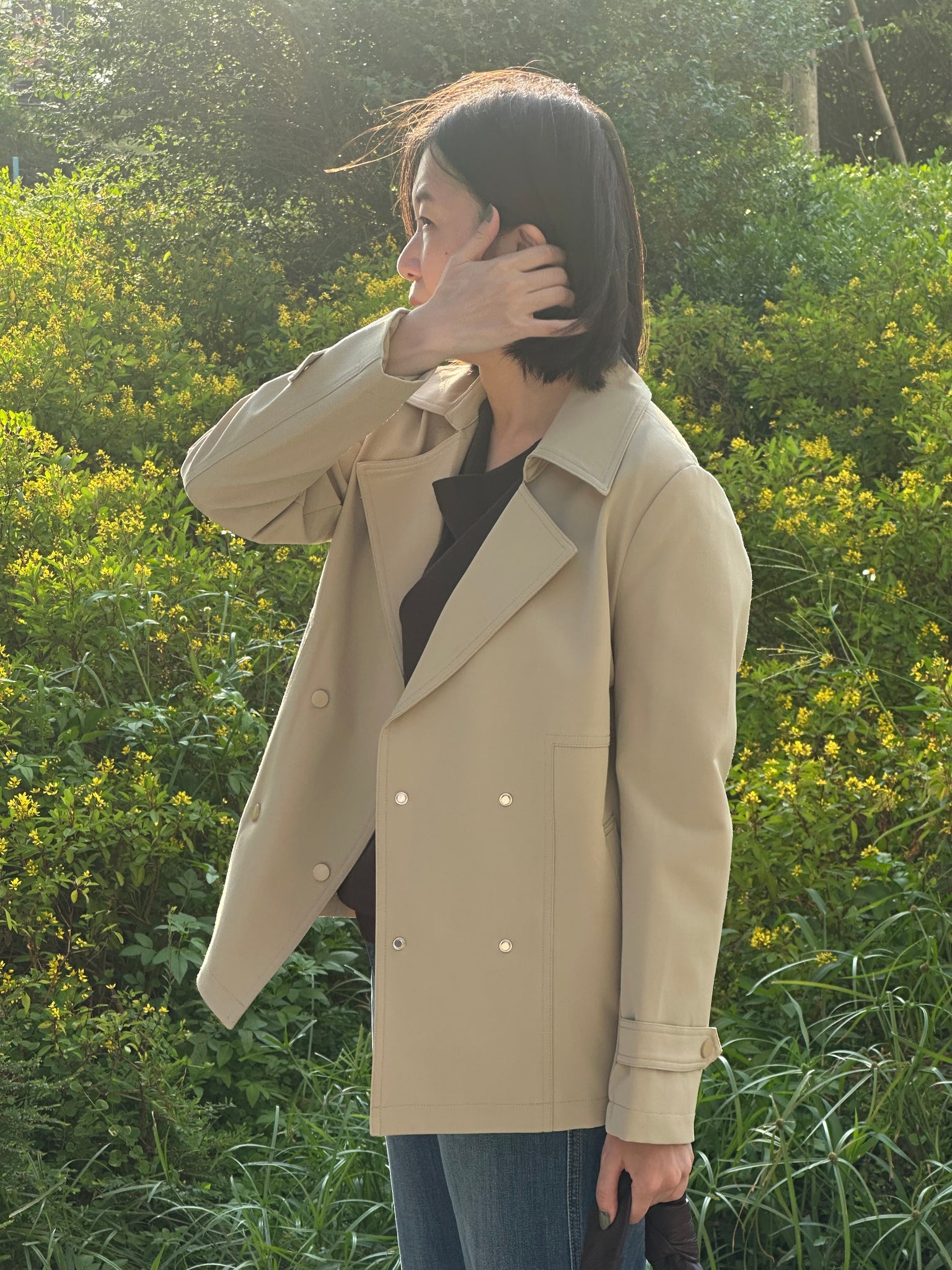 Double Breast Snap Boxy Light Trench (限時至抵價$398到今晚23:59, 之後超抵價$468)
