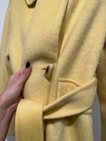 Handmade Light Yellow Collar Wool Coat