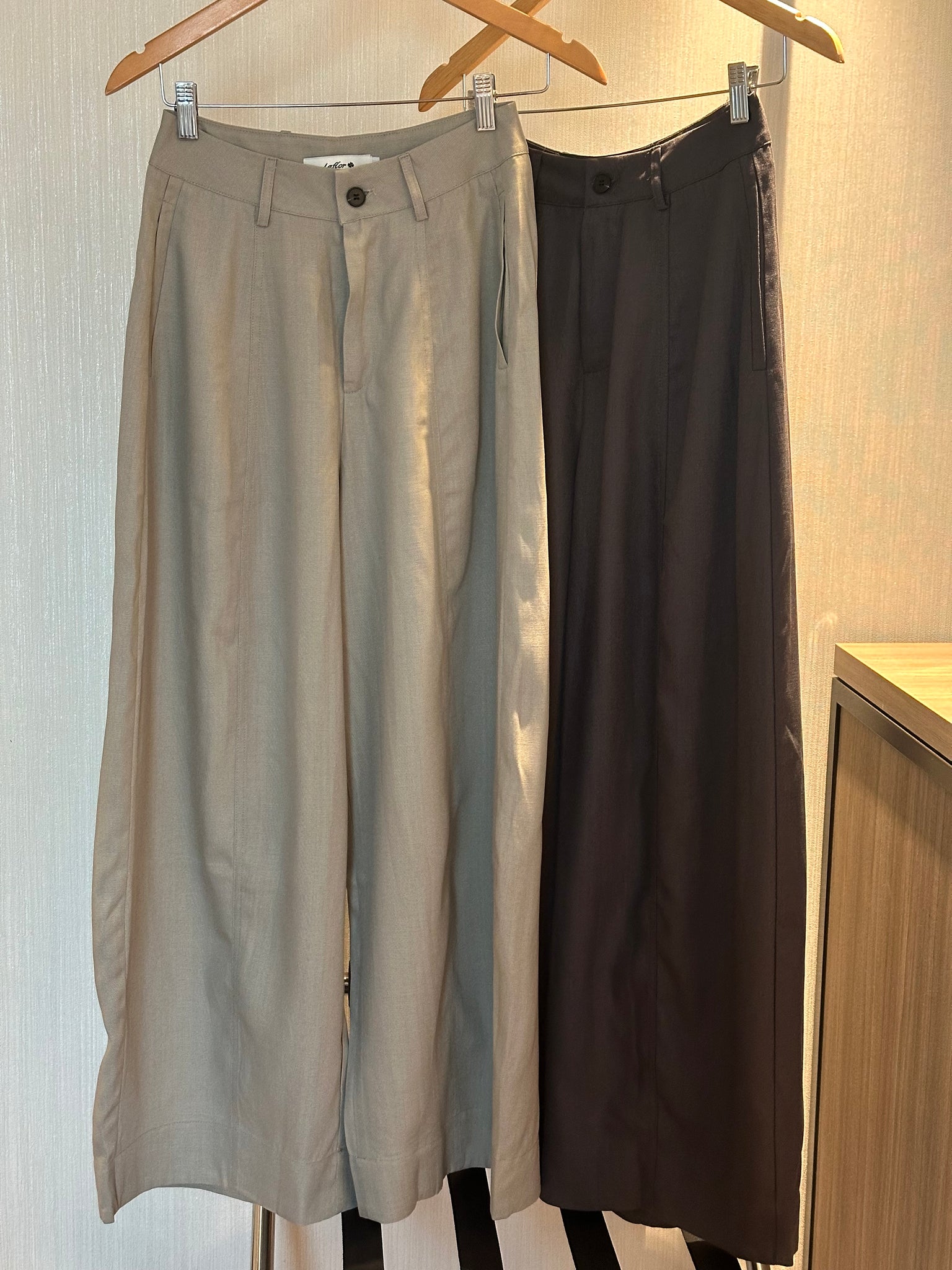 Linen Mixed Barrel Pants