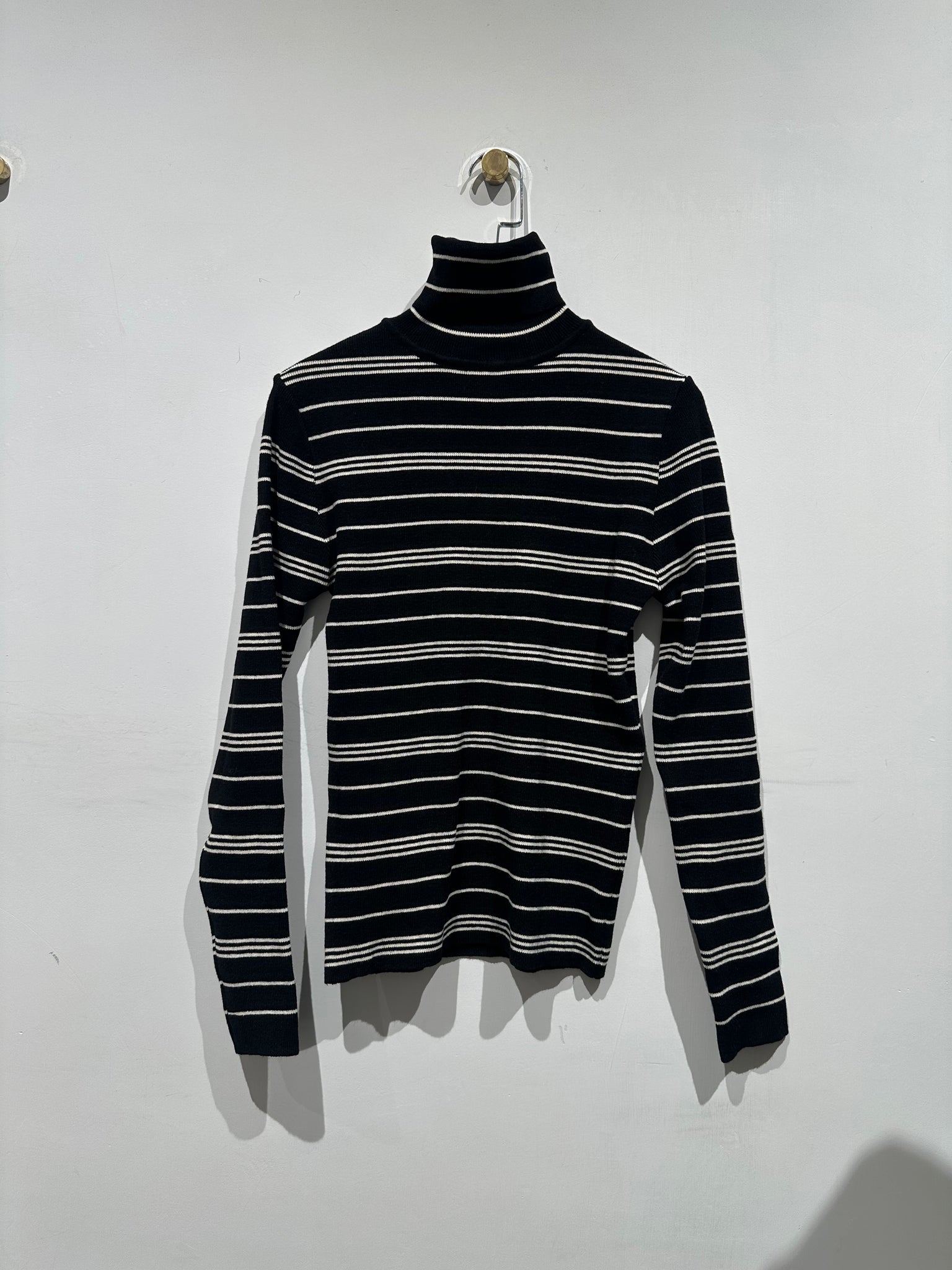 Stripe High Neck Knit Top (加購$198)