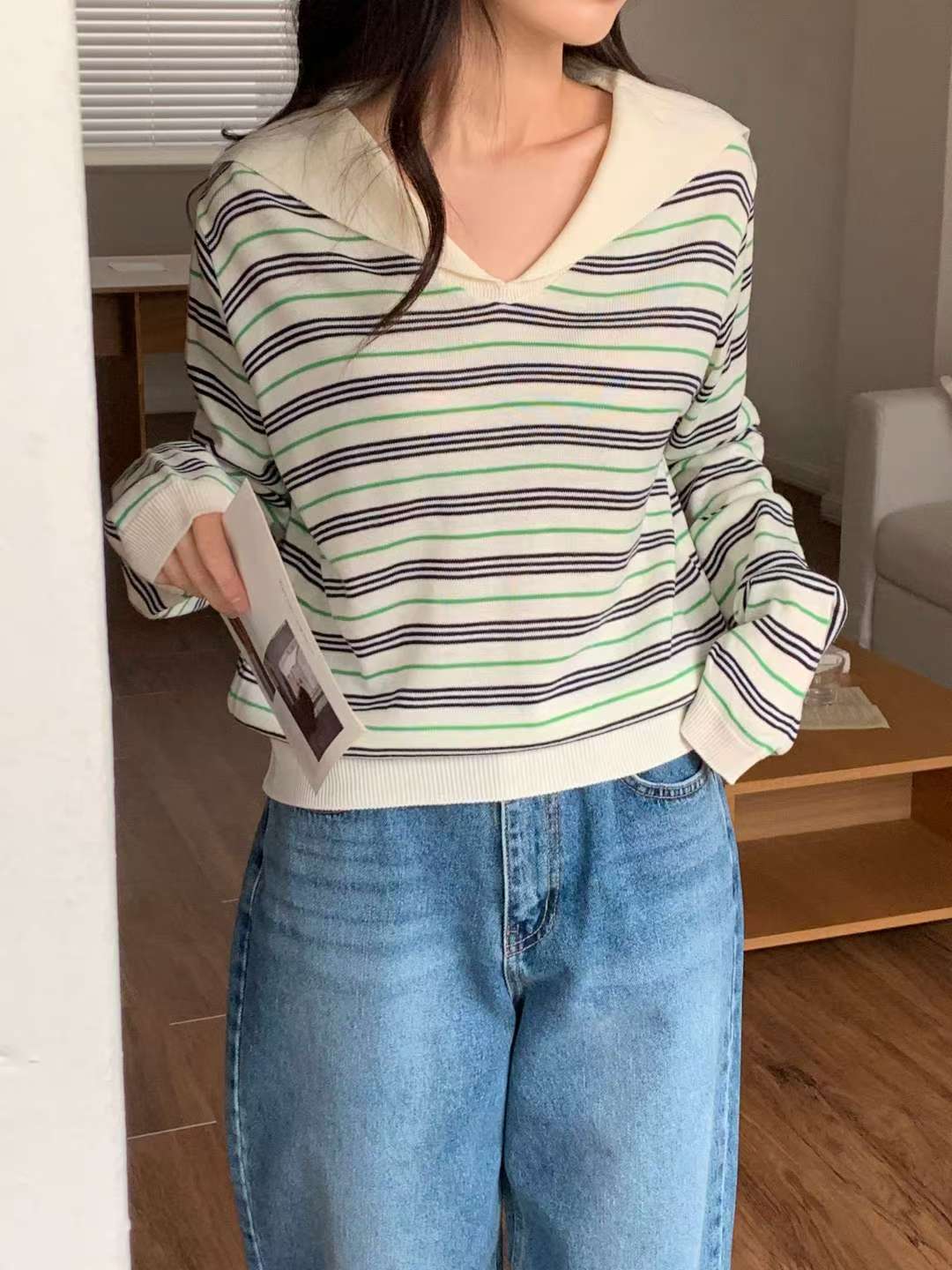 Spring Sailor Stripe Knit Top  (3-5Mar $268, 之後批發價$298）