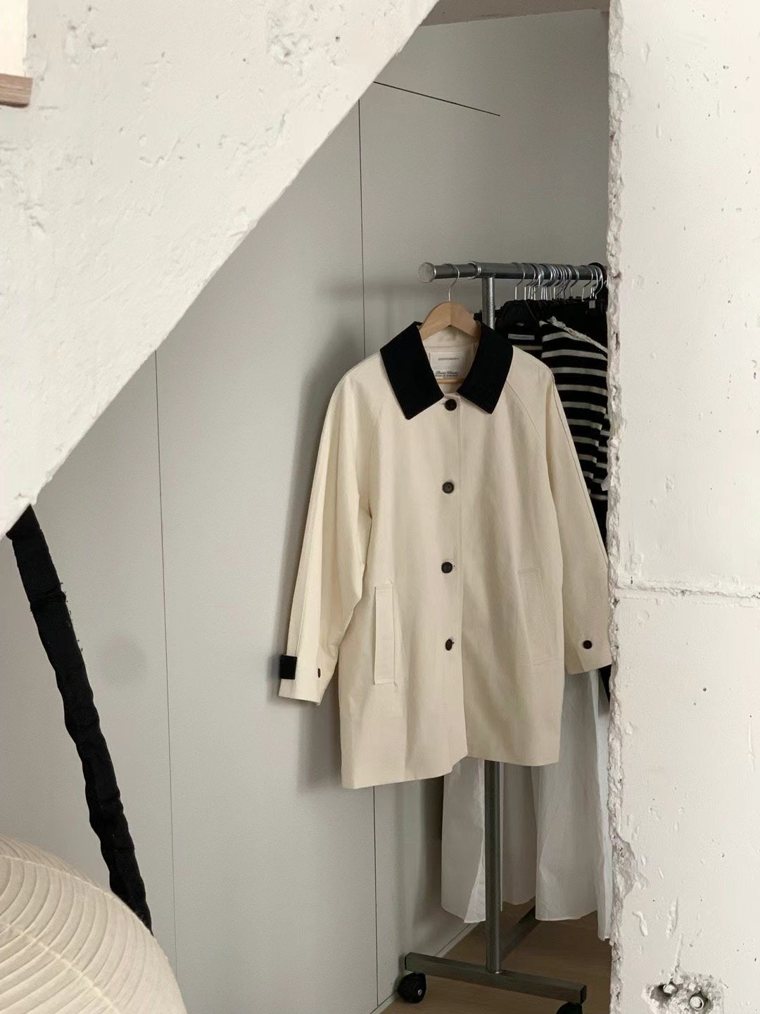 Two Tone Mid Trench Coat