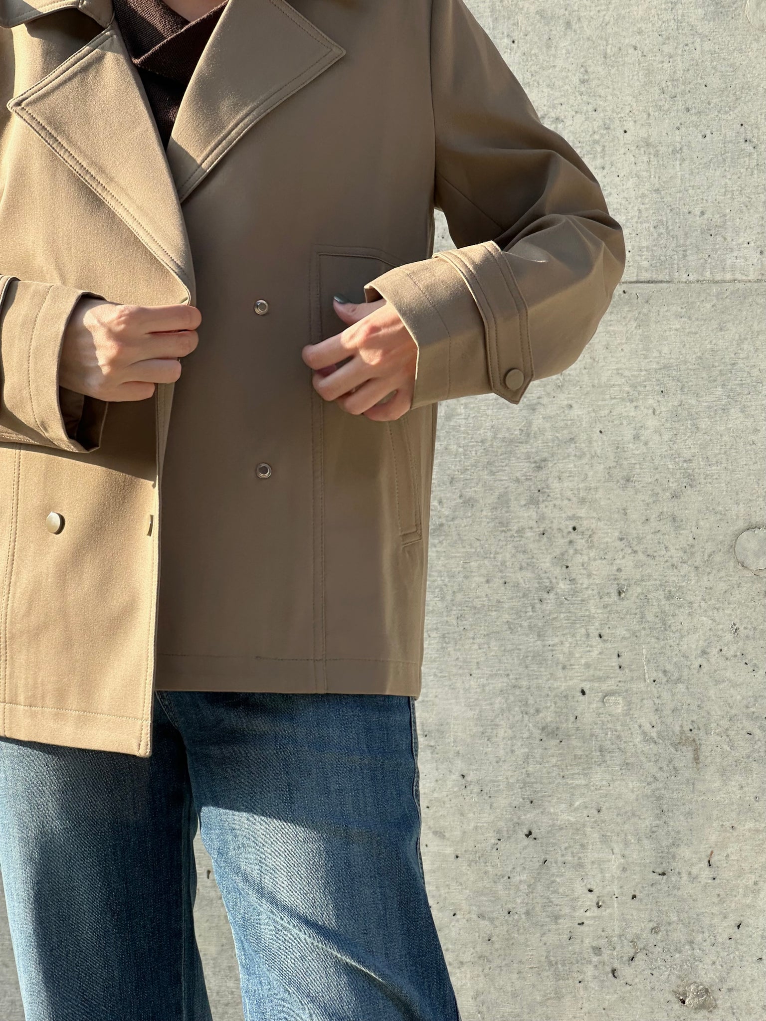 Double Breast Snap Boxy Light Trench (限時至抵價$398到今晚23:59, 之後超抵價$468)