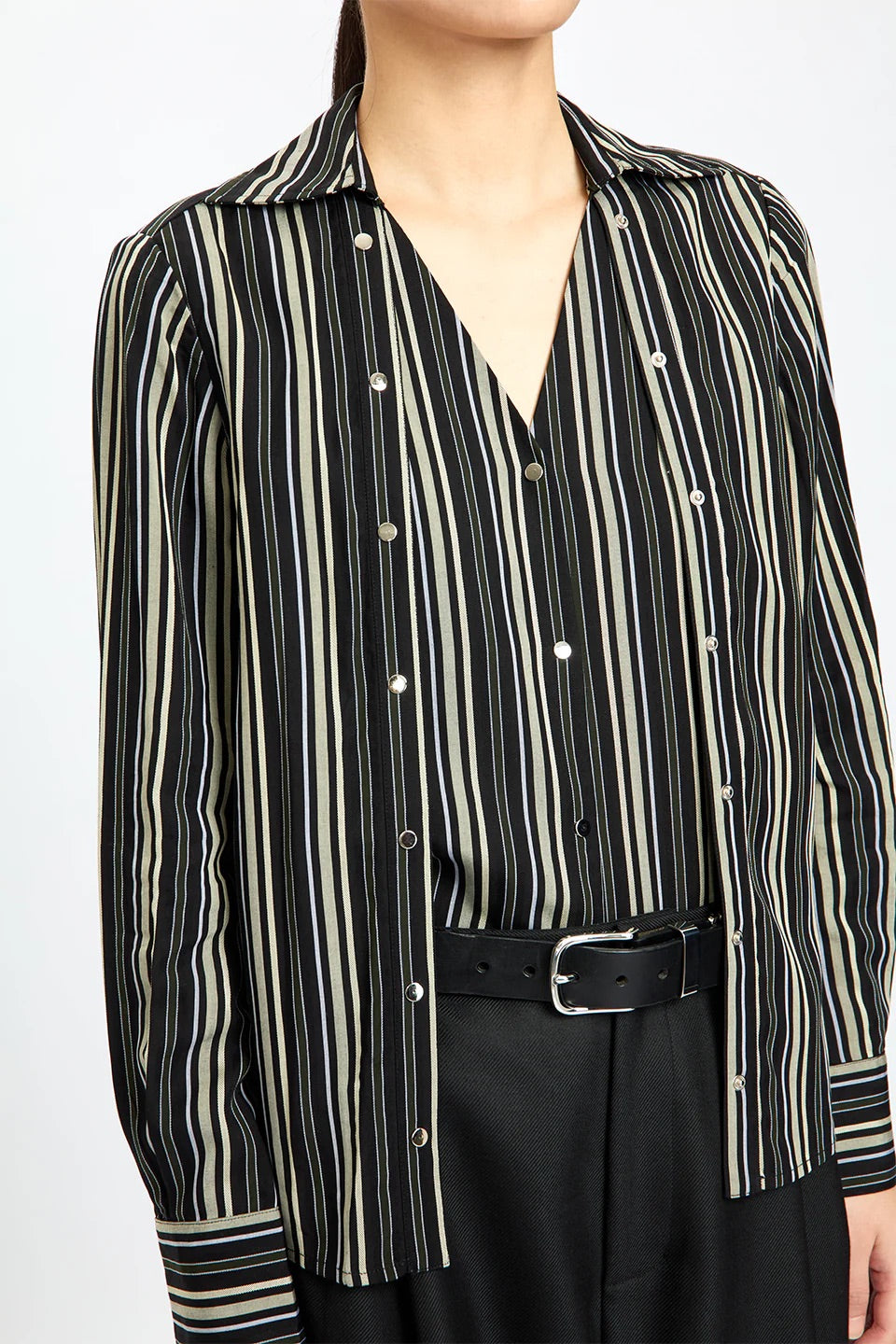 Layers Elegance Shirt On Shirt Stripe