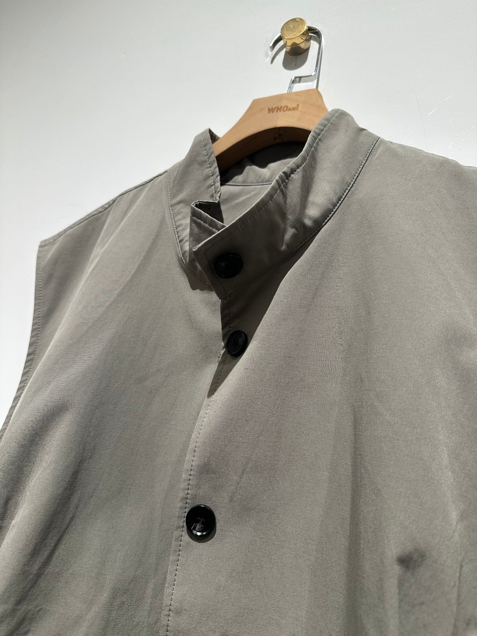 Button Stand Collar Puff Vest Jacket