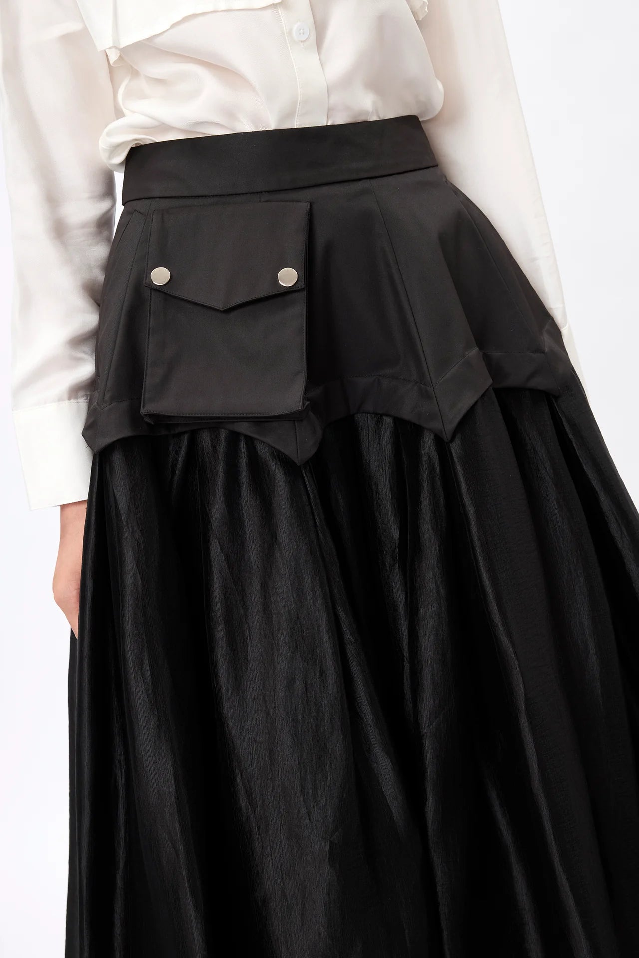 Structural Waistline See-through Skirt