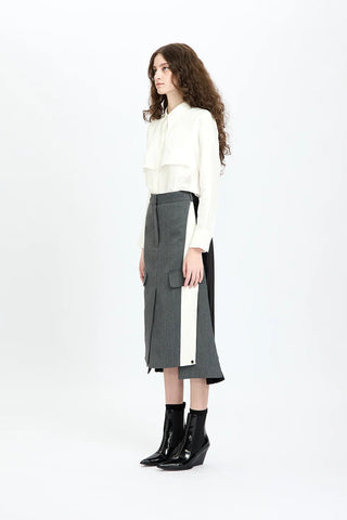 Sophisticated Grey Pleated Skirt