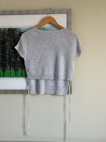 grey knit top