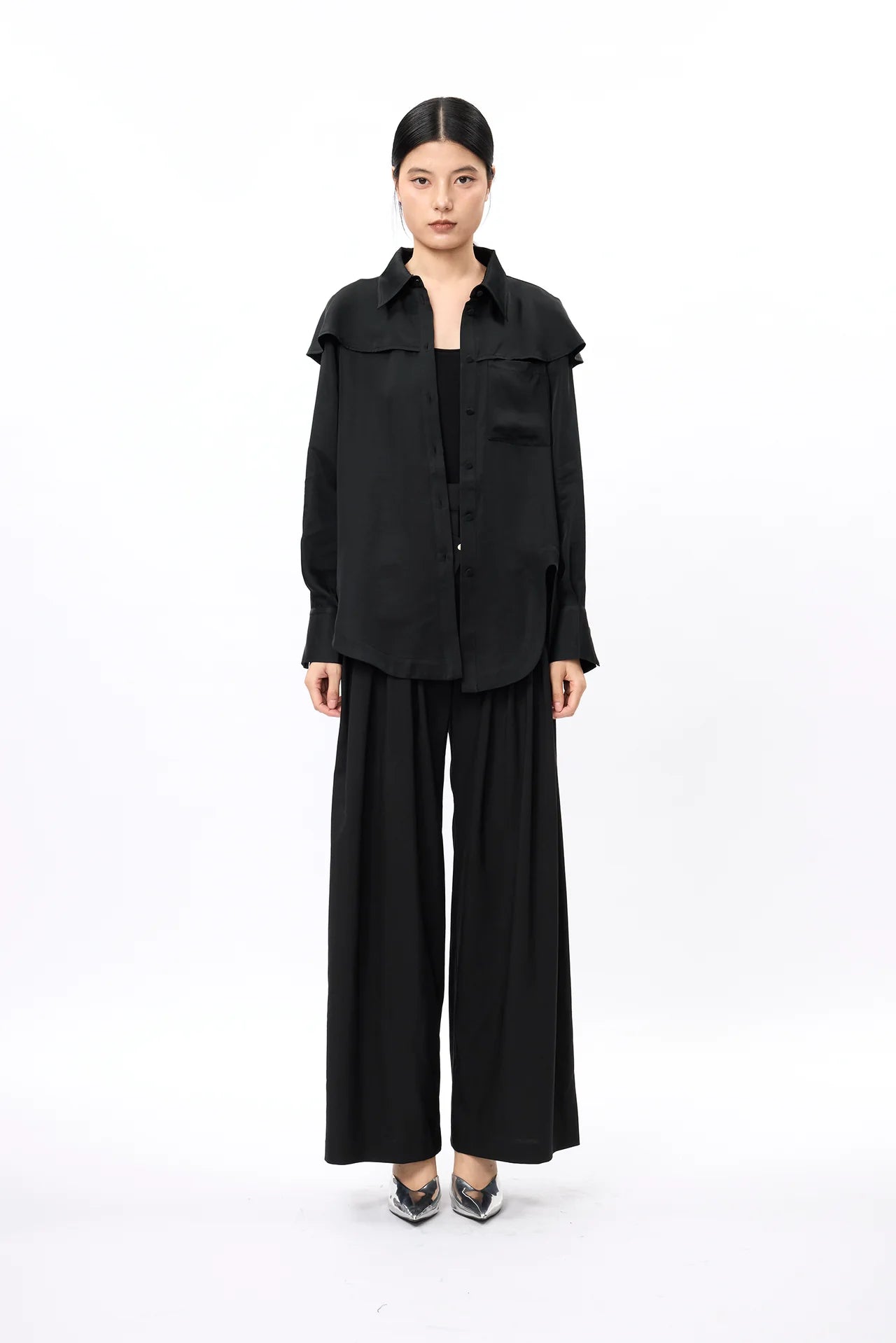 Elegant Cape Flare Shirt