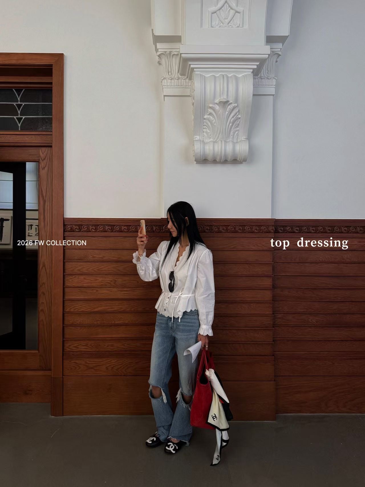Deluxe V Neck Ruffle Cut Shirt (24-26Sep超抵價$598, 之後批發價$698)