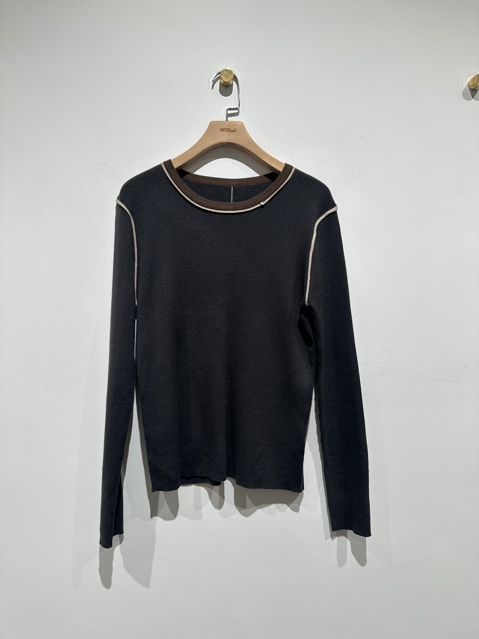 Crew Neck Raw Hem Top
