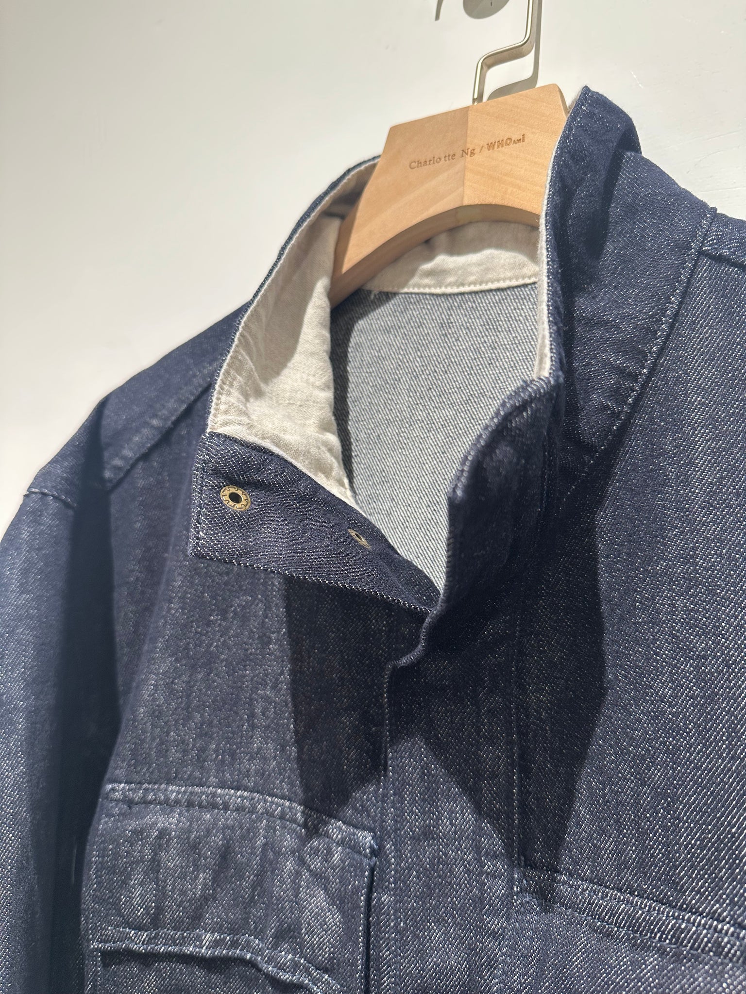 Standing Collar Unwashed Denim Jacket (3-5Sep 超抵價$568, 之後批發價$598)