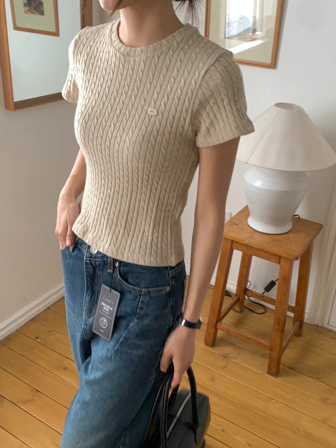 Cable Knit Just Fit Top