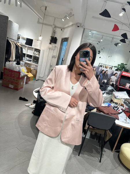 Pink Satin Blazer