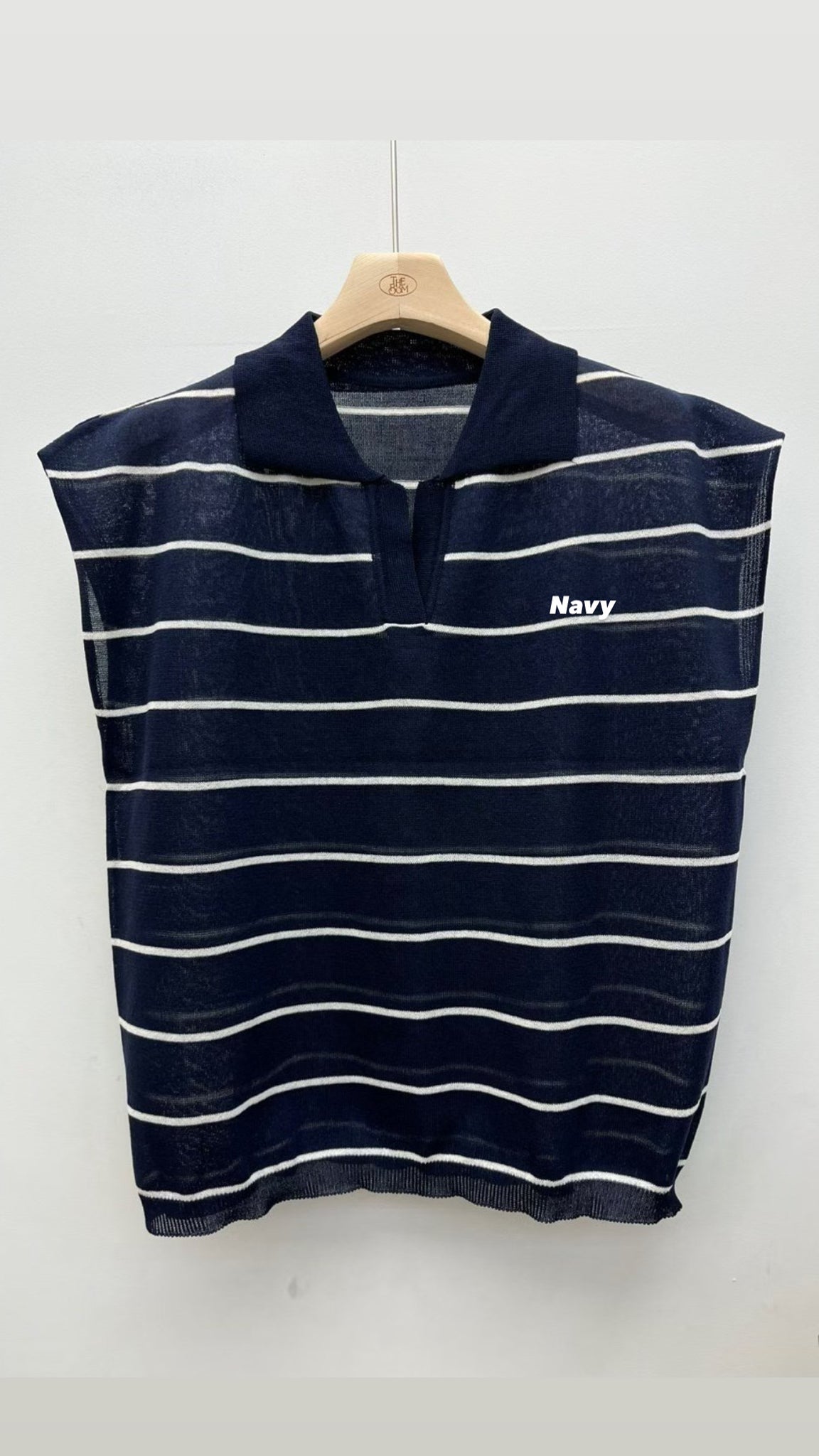 Essential Open Collar Stripe Polo Knit Top (限時超抵快閃價$268至今晚23:59, 19-20Jul 超抵價$298, 之後批發價$348)
