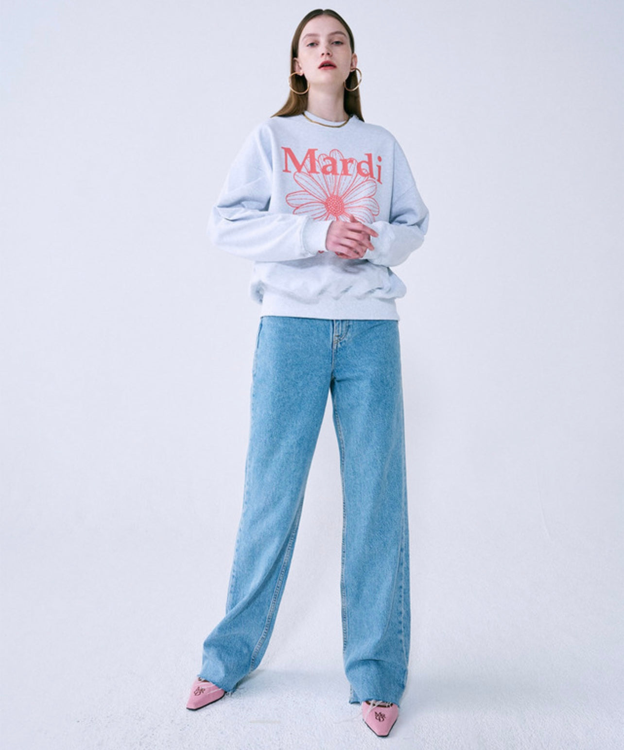 SWEATSHIRT FLOWERMARDI CORALHEATHER