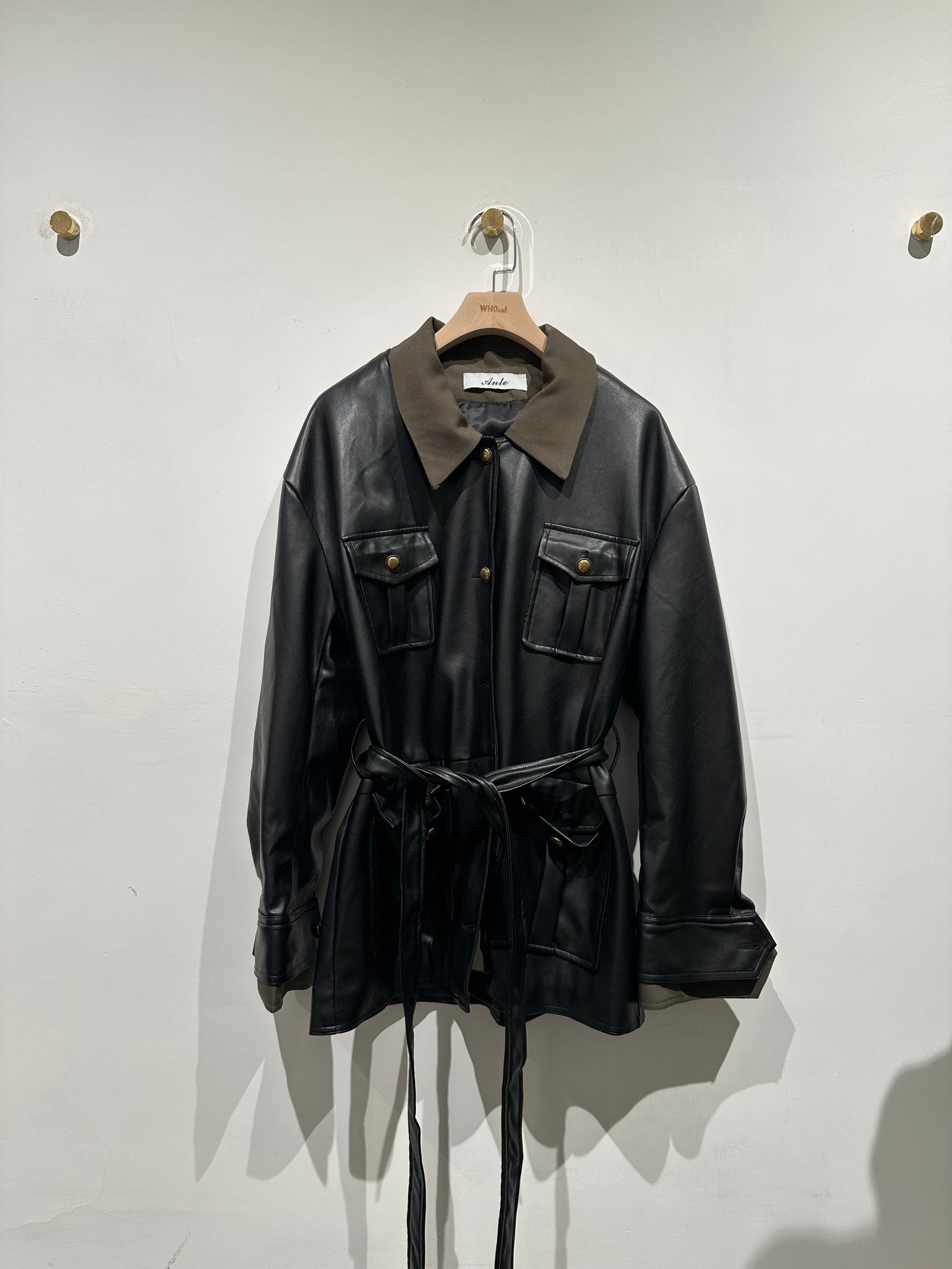 Two Layers Faux Leather Jacket