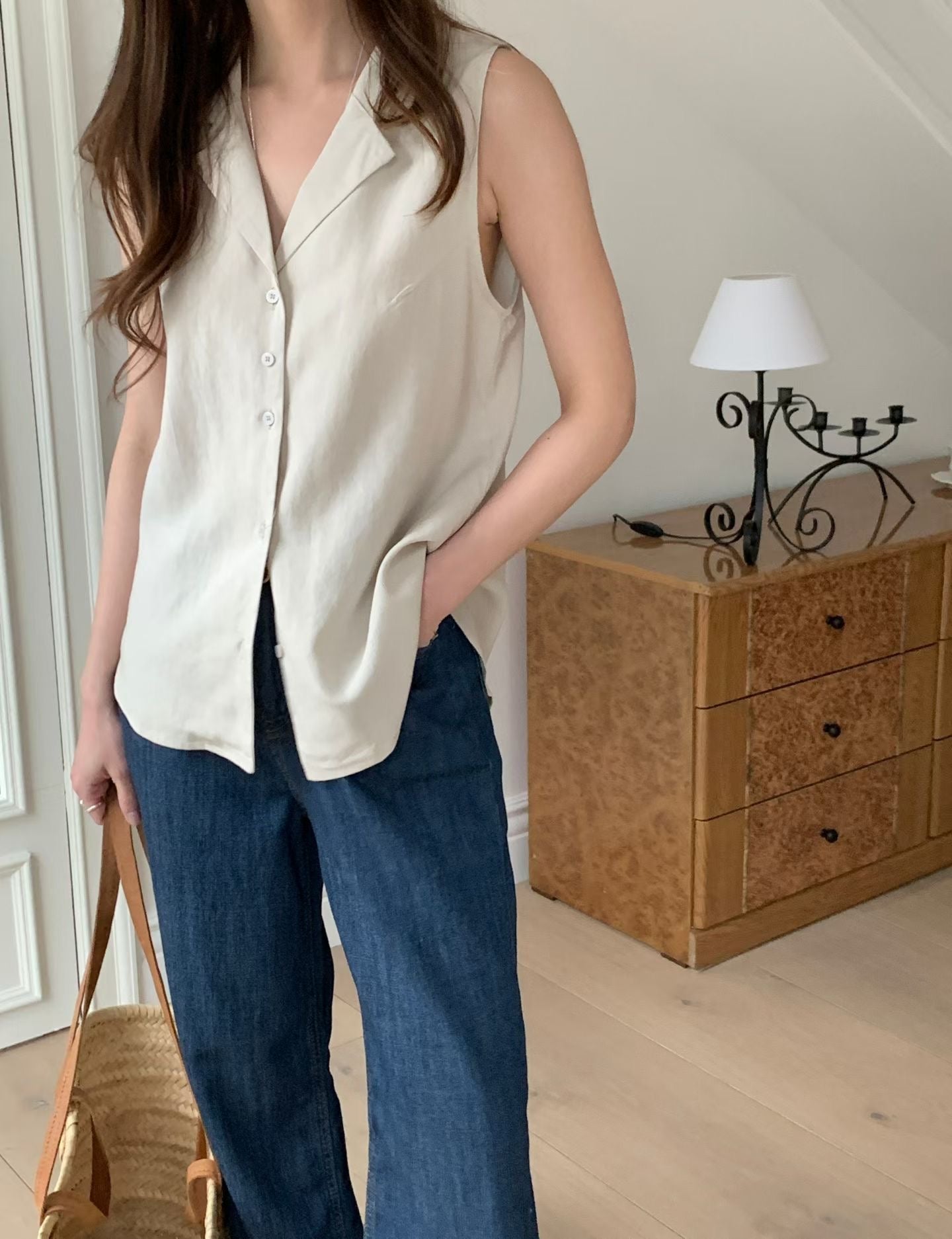 Back Folded Linen Cotton Vest (31Jul-2Aug 超抵價$298, 之後批發價$348)