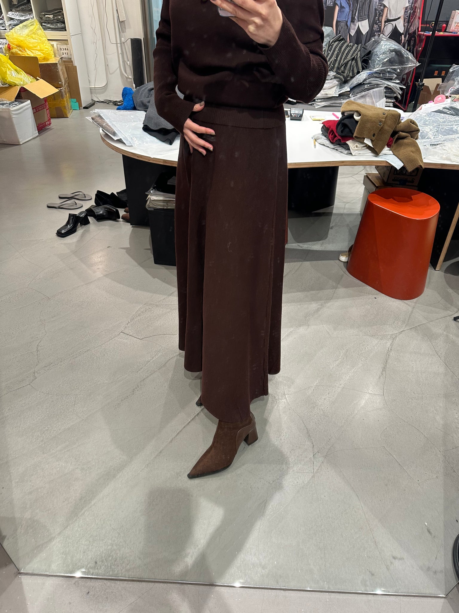 Deluxe Flare Knit Skirt