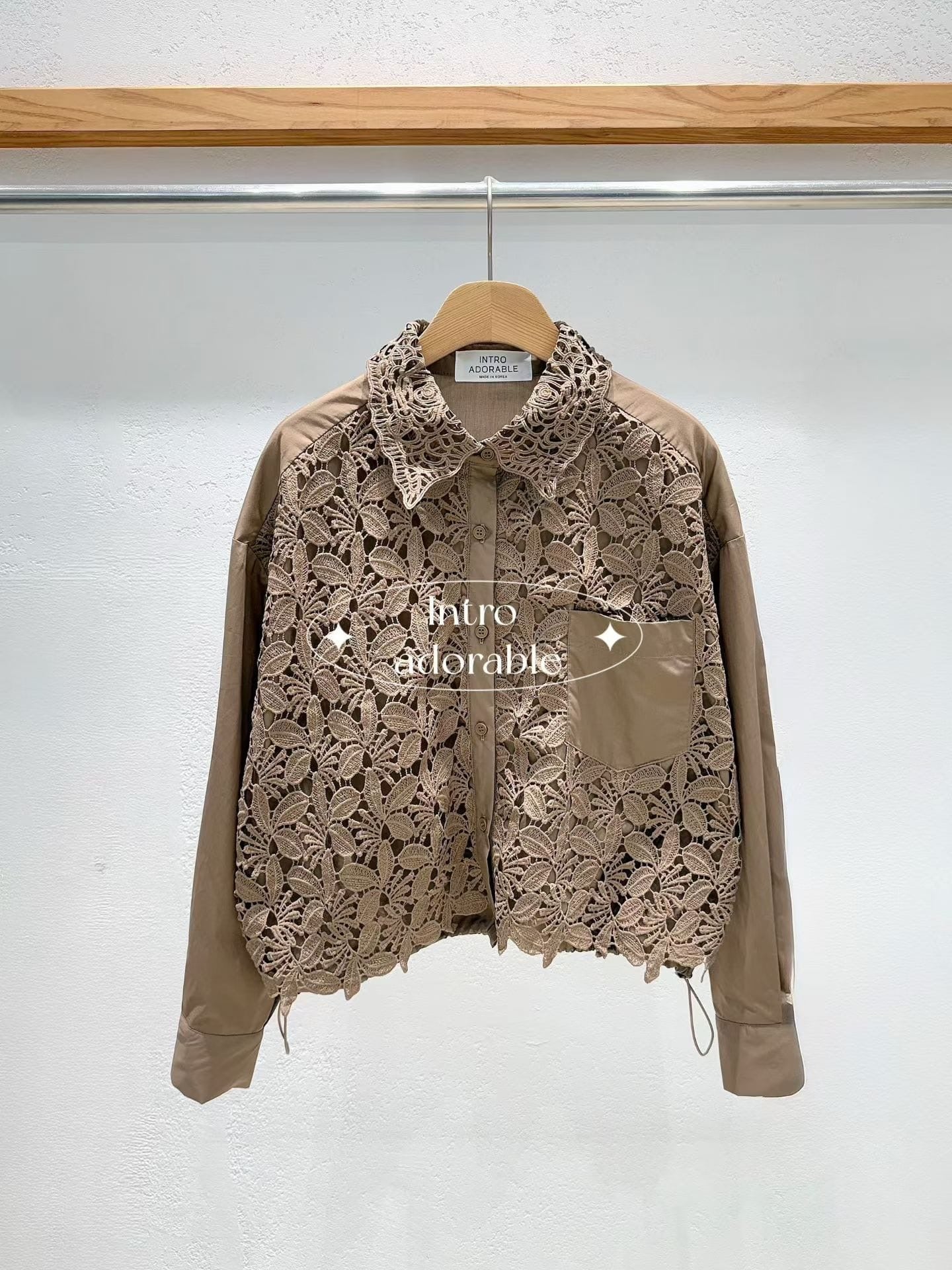 Lace Pocket Cropped Shirt (8-10Oct超抵價$368, 之後批發價$398)