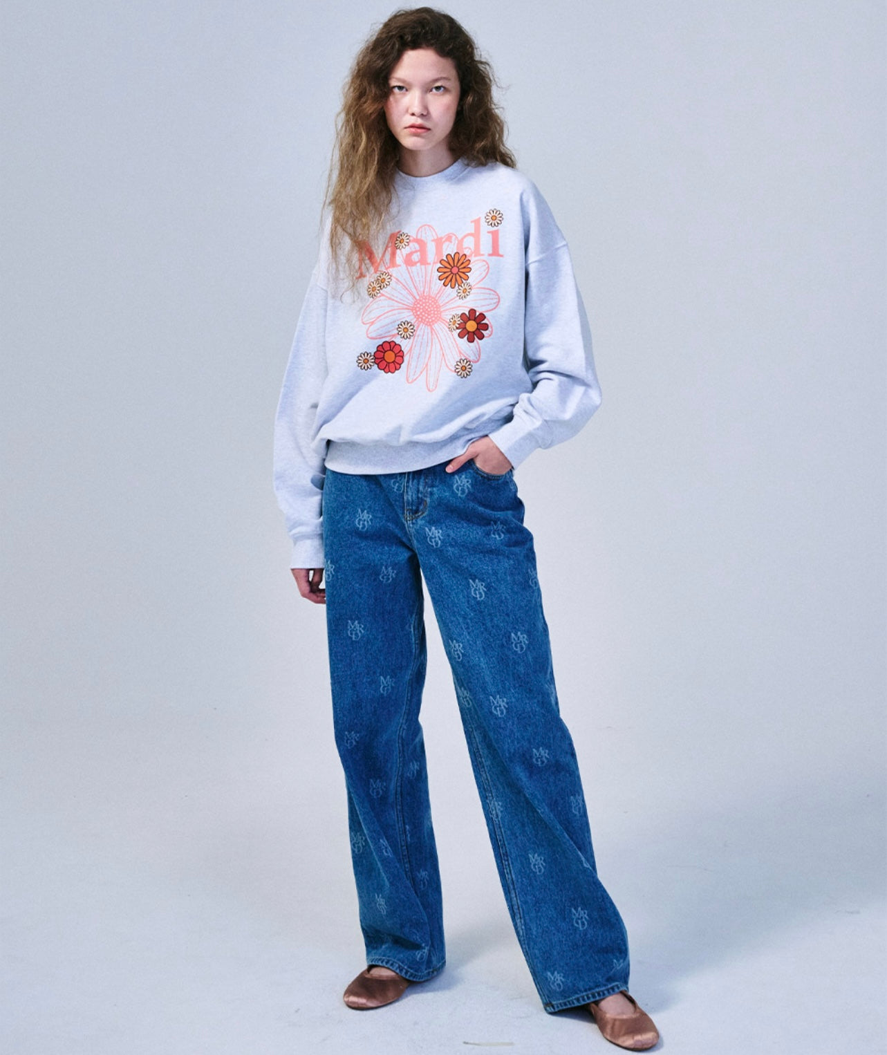 SWEATSHIRT BLOSSOM HEATHER CORAL